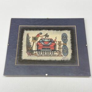 Richard Neuman 2001 The Nascar Fan Framed Artwork Print Signed